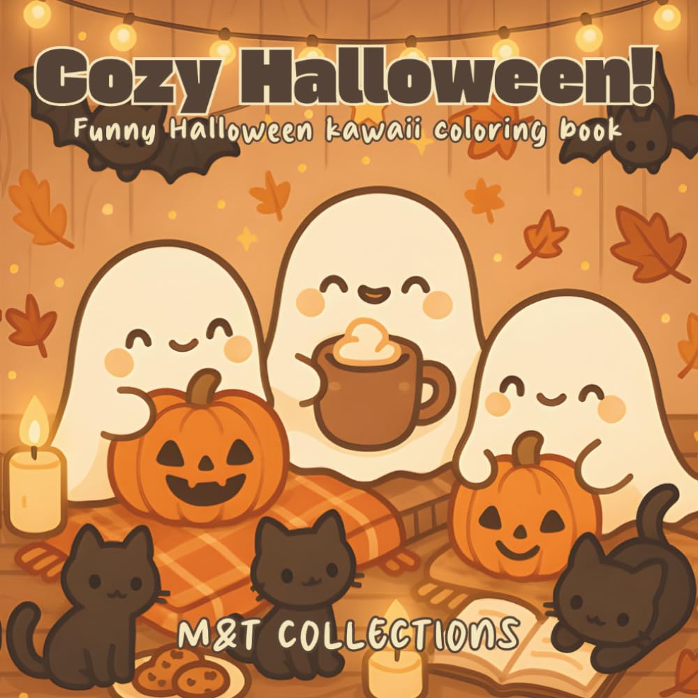 Cozy Halloween!: Funny Halloween kawaii coloring book
