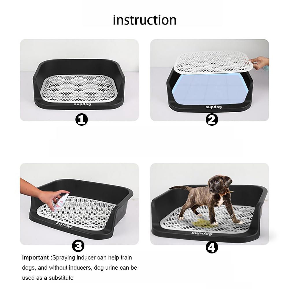 Toilettes pour Chien, Toilettes Portables avec Plateau pour Maison intérieure Chiot Balcon,Toilettes pour Chiens Teddy Chihuahua 50 * 40CM (Noir)