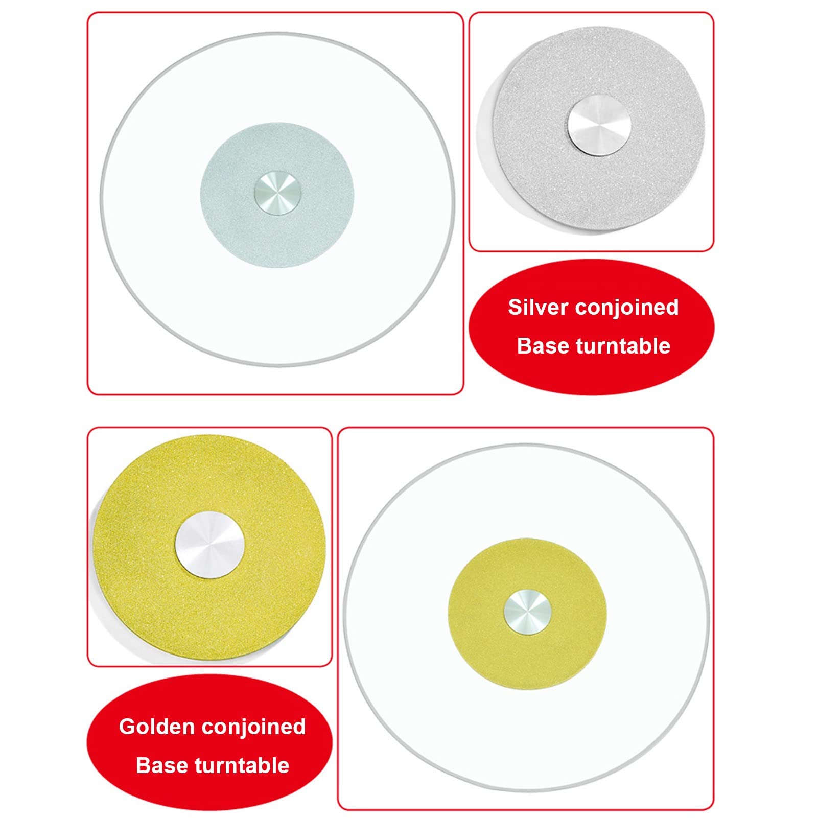 Lazy Susan Gramofon, taca do serwowania z przezroczystego szkła, obrotowa centralna część z cichym łożyskiem - duża okrągła taca