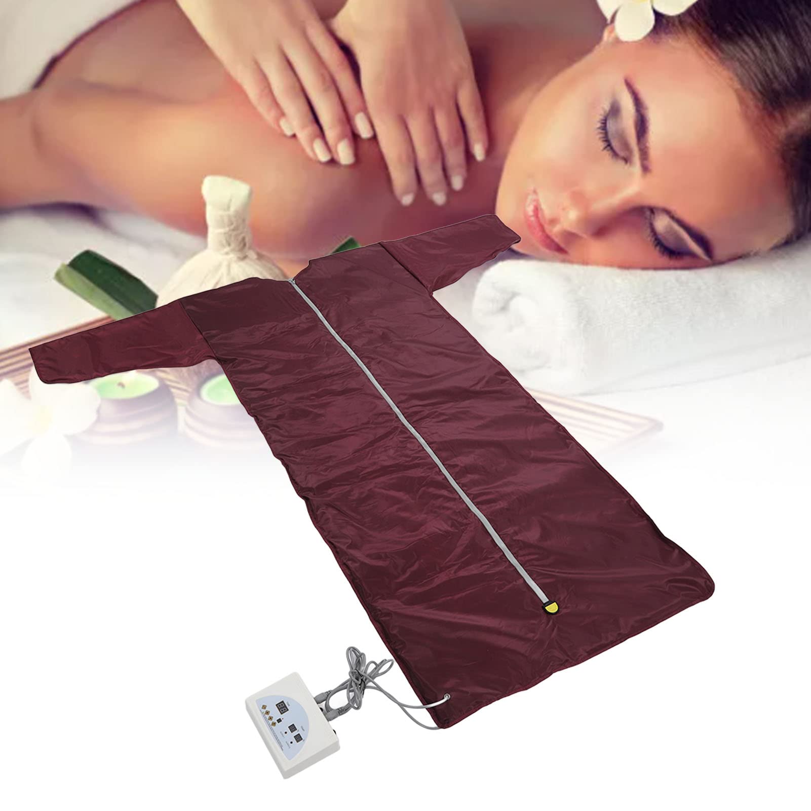Coperta per Sauna a Infrarossi, Coperta per Sauna Personale per Sollievo Dalla Fatica Disintossicante Sauna Portatile a Infrarossi Lontani Macchina di Bellezza con Interruttore di Sicurezza(EU)