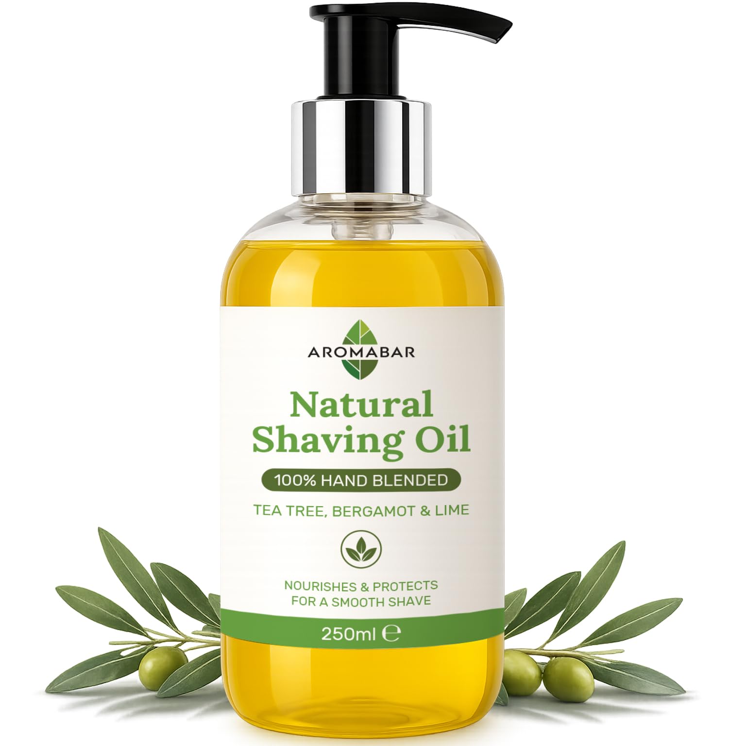 Huile de rasage naturelle Arbre à thé Bergamote & Citron vert 250 ml