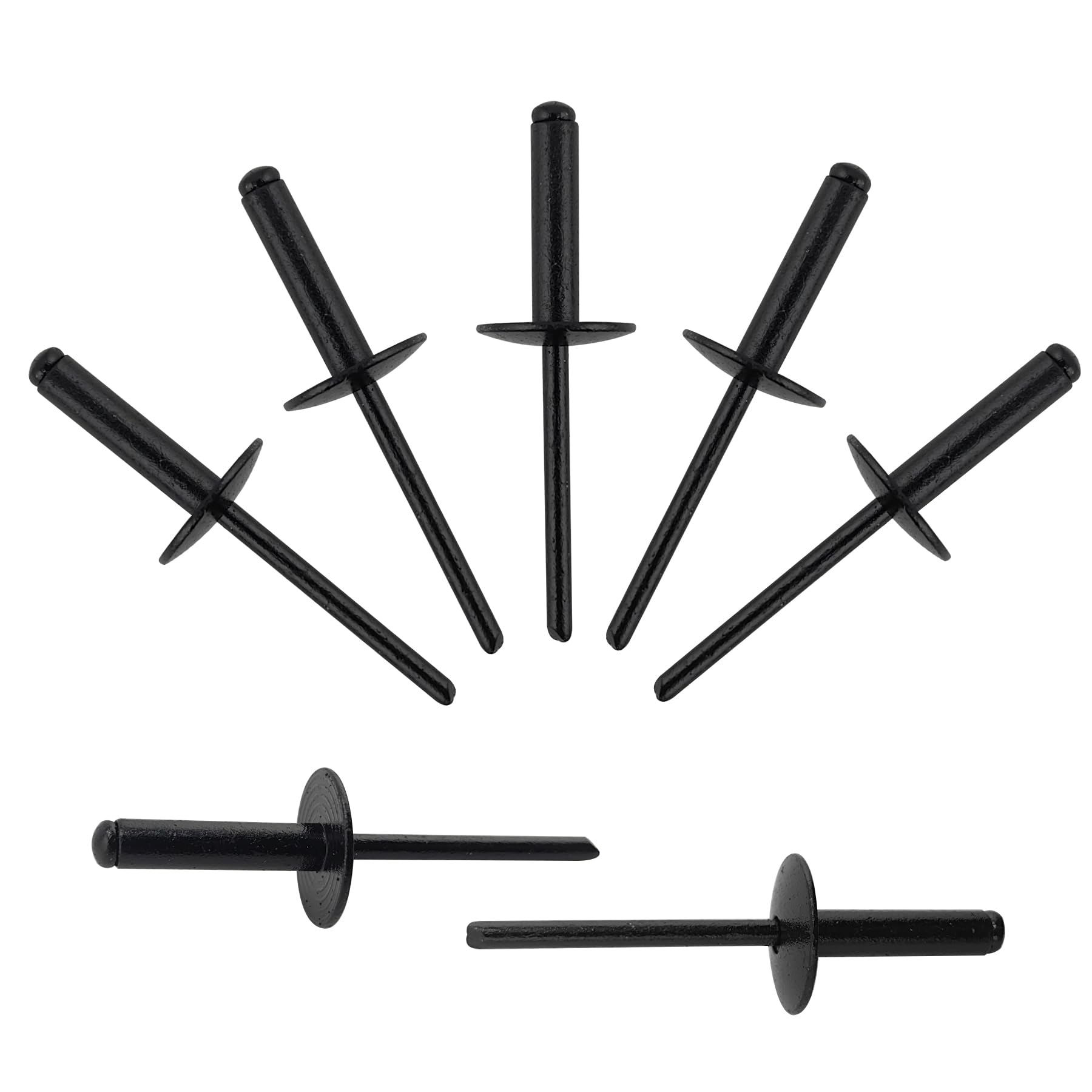 ALLCLEAN 90pcs All Black Large Flange Rivets,3/16 * 3/4" Open End Aluminum Blind Rivets,4.8 * 20 Pop Blind Rivet