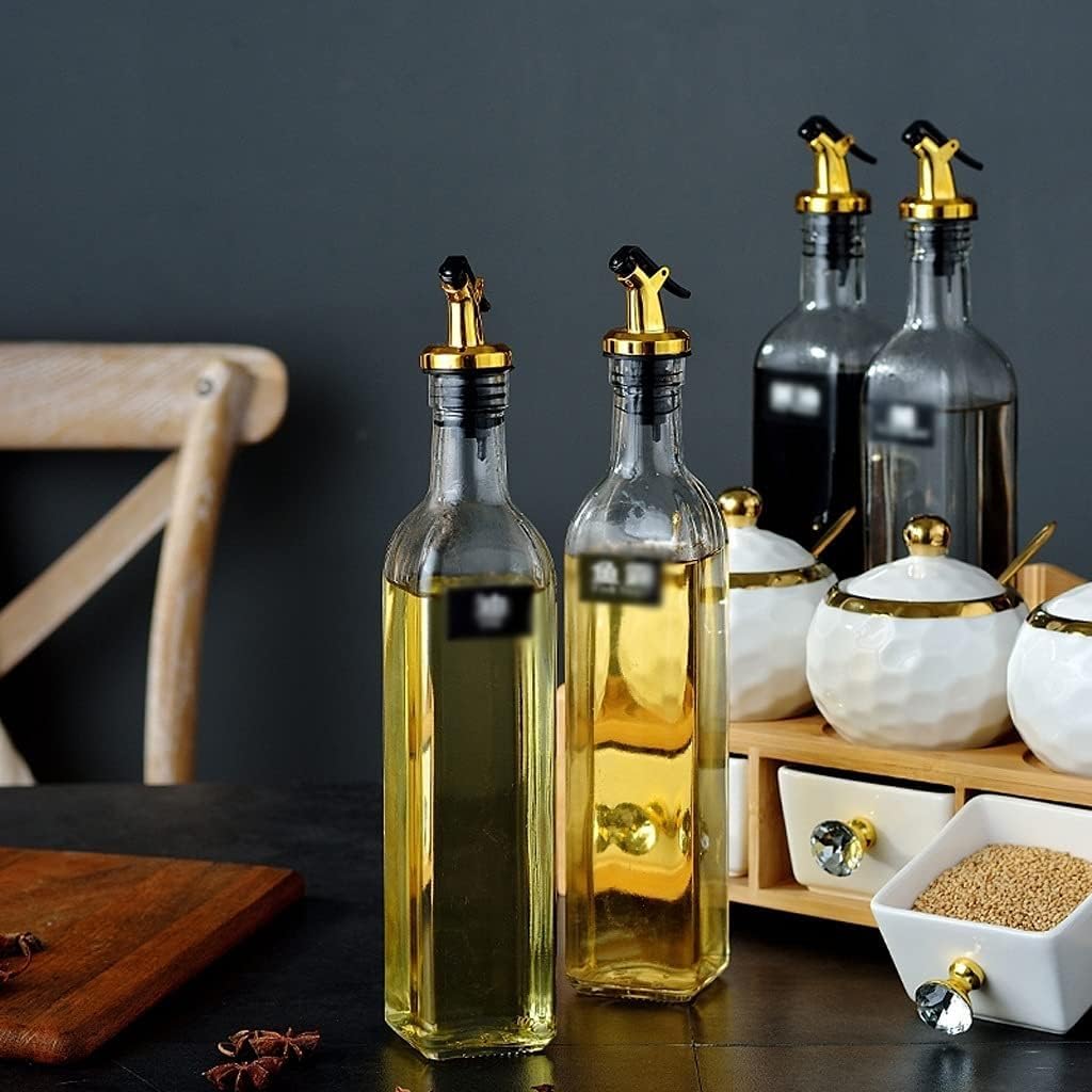 Gewürzdosen, Set – Elegantes Glas und Keramik Salz-, Pfeffer-, Zucker- Soßenbehälter 200 ml, 280, 300, 500 Aufbewahrungsbehälter for Küchengewürze