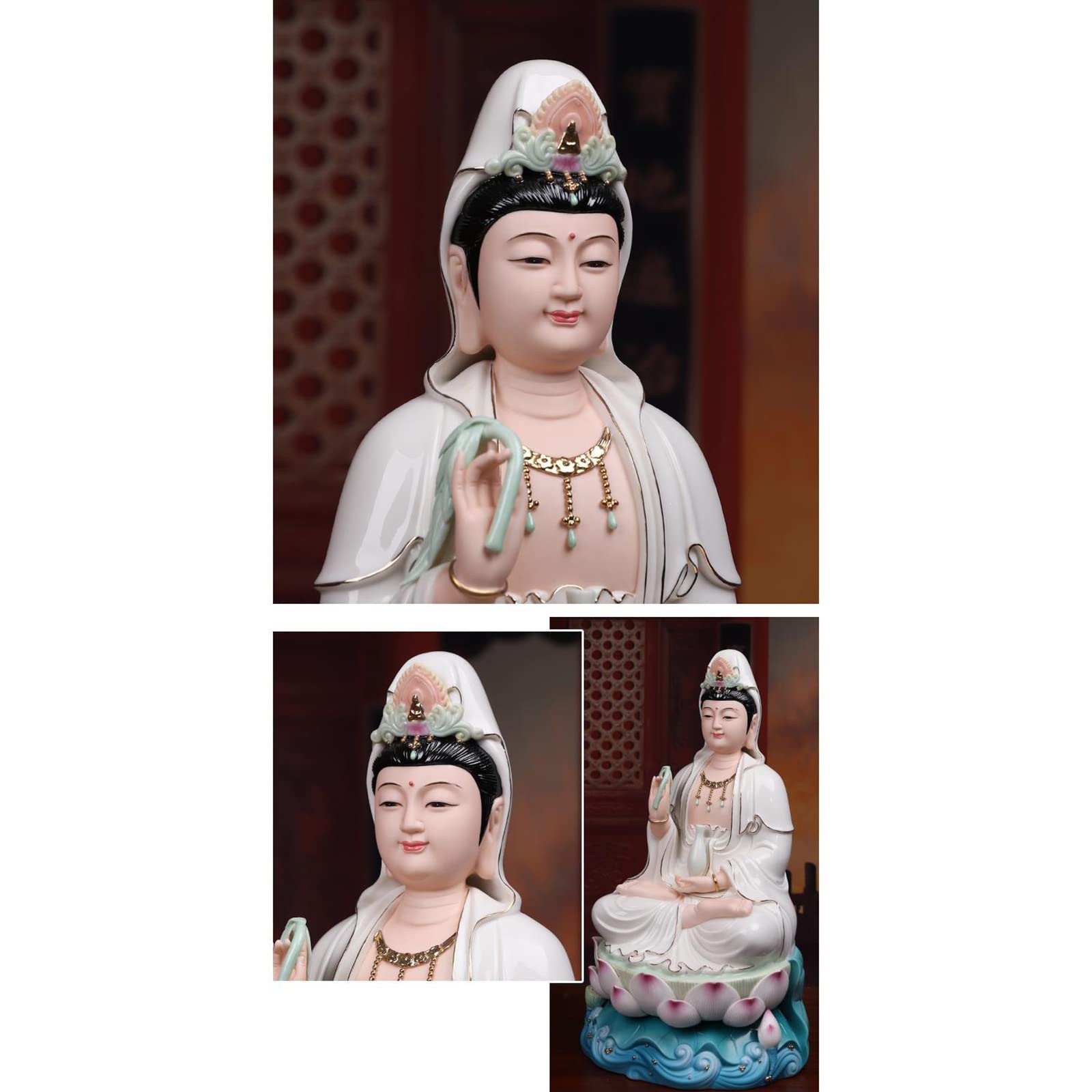Estatua De Buda Kuanyin Para Decoración Del Hogar, Estatua De La Diosa De Guanyin, Estatua De Quanyin, Estatuas De Jardín De Oficina Para Meditación, Yoga, Decoración Espiritual De Feng Shui(Size:12