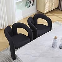 Vista 30 de SZLIZCCC Juego de 2 sillas de comedor modernas, sillas de sala de estar, sillón de tela, silla tapizada para sala de estar, cocina, oficina