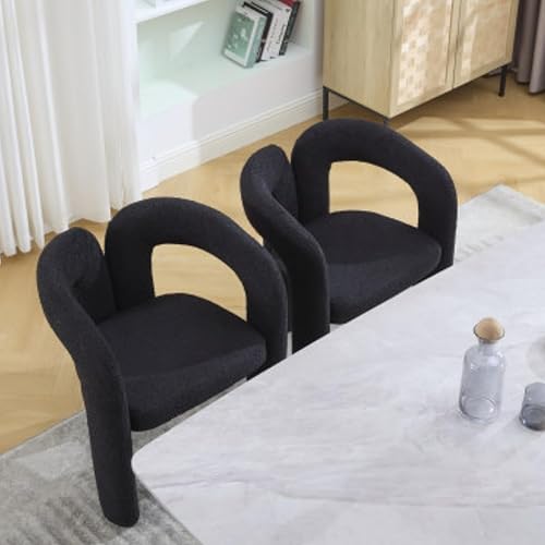 Miniatura 16 de SZLIZCCC Juego de 2 sillas de comedor modernas, sillones de tela, sillas tapizadas para sala de estar, cocina, comedor (terciopelo azul marino)