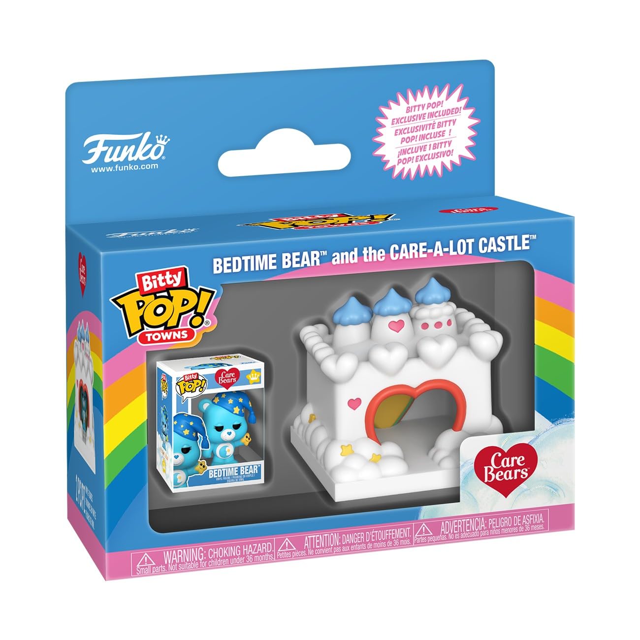 Funko Pop! Bitty Town: Care Bears - Care-a-Lot Castle Castle - Bedtime Bear - 0.9 Inch and 2 Inch (5.1 Cm) - Cartoon Collectable - Gift Idea - Toys