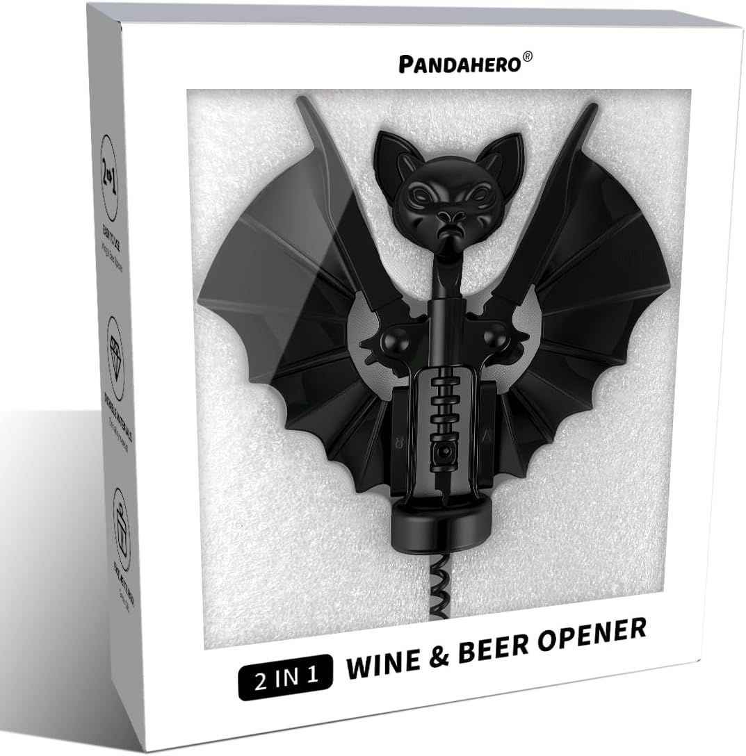 Goth Wine Opener – Spooky Corkscrew Bottle Opener & Wine Gifts Accessories, Halloween Gifts for Women, Funny Kitchen Gadgets,White Elephant & Gag Gifts
