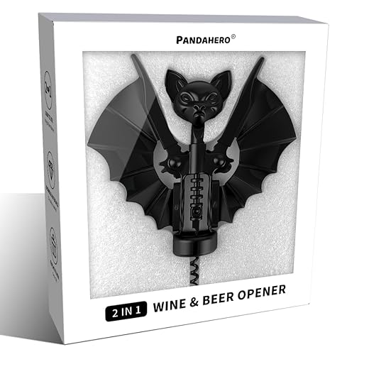 Goth Wine Opener - Spooky Corkscrew Bottle Opener & Wine Gifts Accessories, Halloween Gifts for Women, Funny Kitchen Gadgets,White Elephant & Gag Gifts