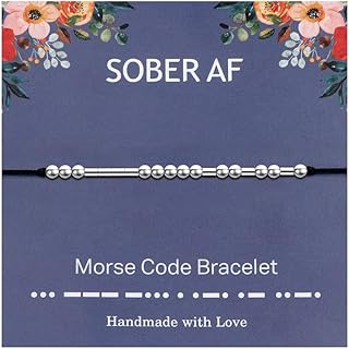 Sober AF Gift Morse Code Bracelet Anniversary Sober AF Bracelet Recovery Gift