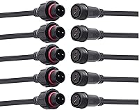 Vista 1 de Conector impermeable de 2 cables, conector LED macho hembra de 16 AWG de 2 pines con cable de extensión IP65, 7.9 in para automóvil, tira de luces