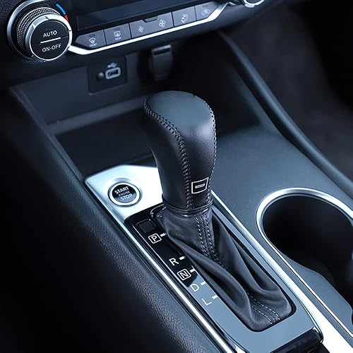 Bwen Funda para palanca de cambios de coche para Nissan Altima 2019-2021, funda de cuero artificial, cubierta de palanca de cambios compatible con