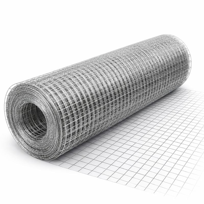 120cm x 30m Galvanised Welded Steel Wire Mesh Fence – 19 Gauge, 25mm x 25mm (1”) Square Grid – Garden, Allotment & Animal Fencing