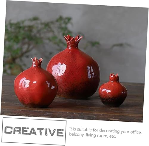 Miniatura 7 de Cabilock Jarrón de granada de cerámica, 2 piezas, rojo