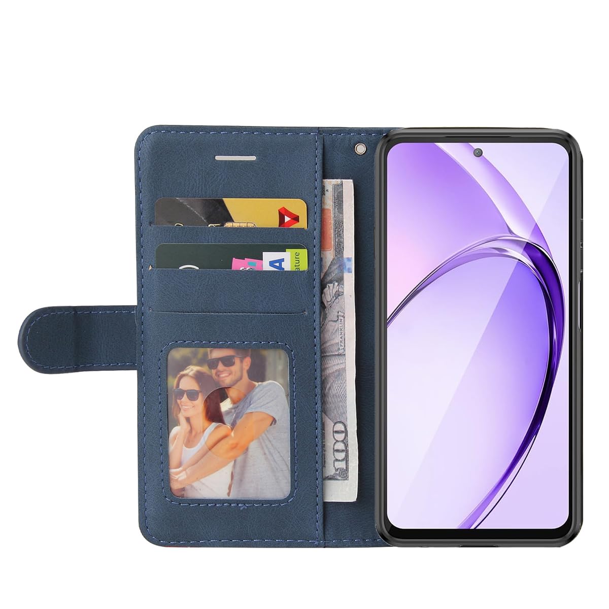 Fertuo Cover per OPPO A80 5G, Custodia Portafoglio Cover a Libro in Pelle Flip Case con Silicone Bumper, Fibbia Magnetica, Porta Carte, Kickstand, per OPPO A80 5G, Verde