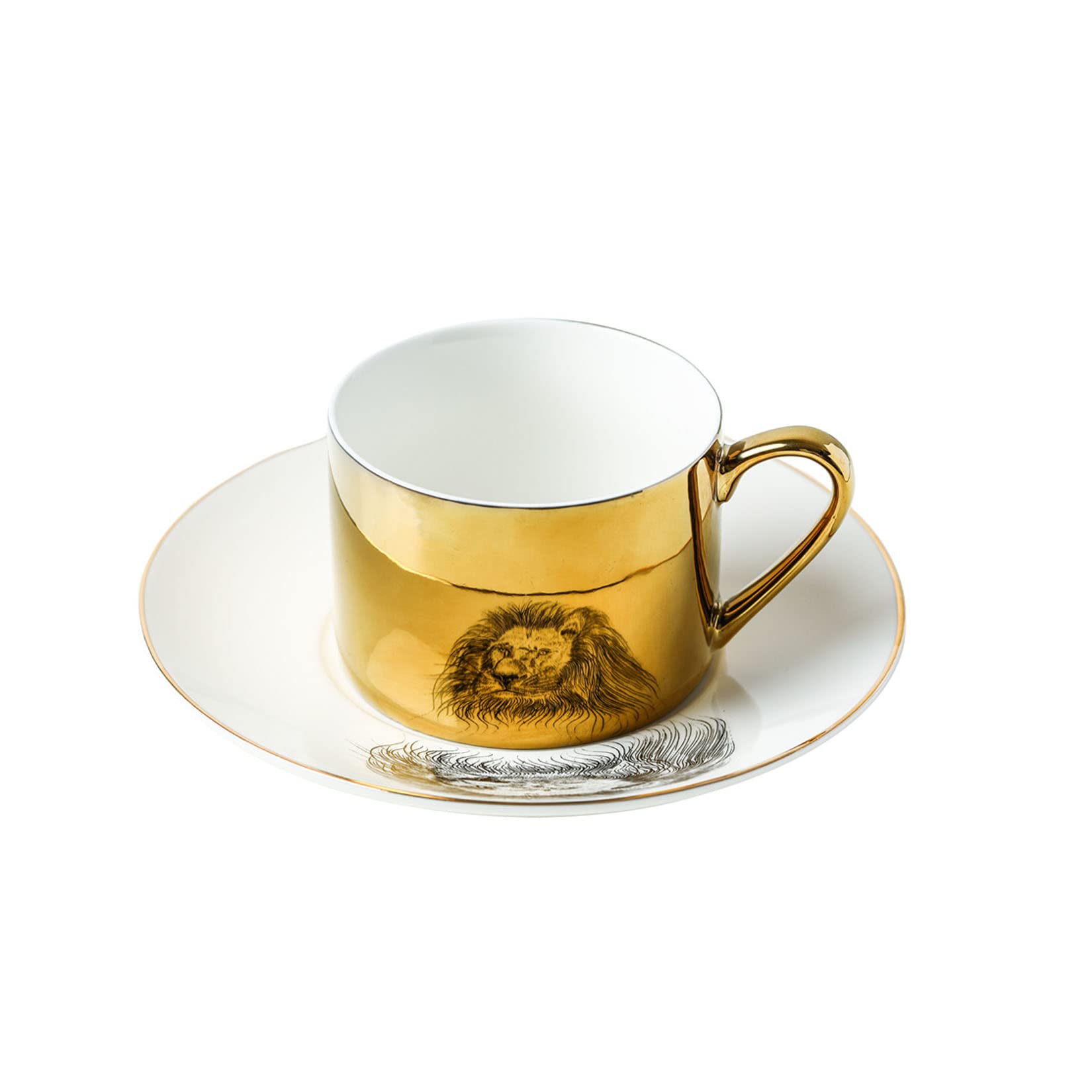 Persönliche Kaffeebecher, Espressotasse, Nachmittagstee-Tasse und Untertasse, Party-Teetassen, chinesisches Tee-Set, Mode-Büro-Kaffeetasse, Spiegel-Tierreflexions-Wasserbecher, Nachmittagstee-Keramik-