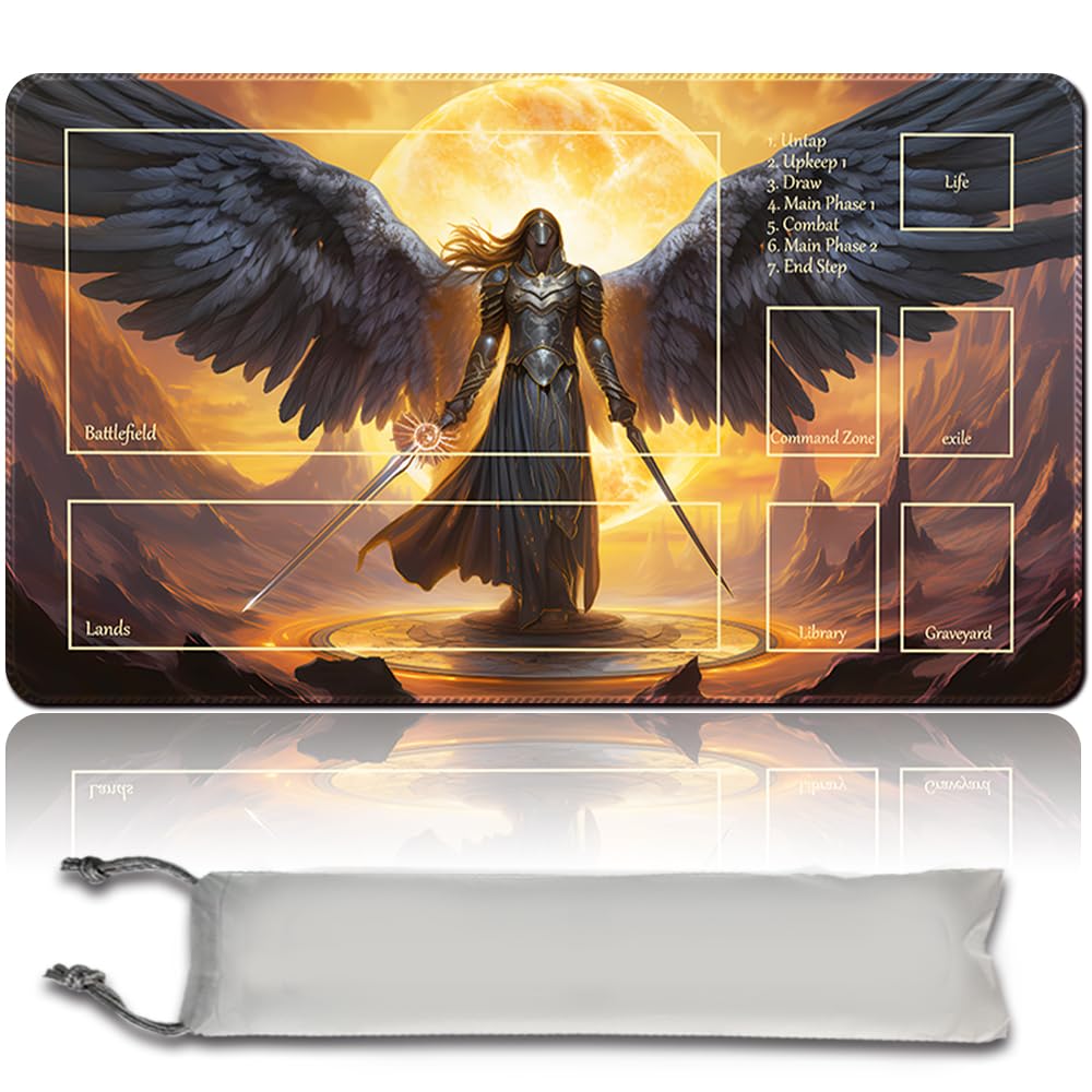 Gioco da tavolo mtg, tappetino da gioco + sacchetto impermeabile gratuito, bordi smussati, superficie in gomma liscia, PlayMat con Zona, carte da collezione e accessori