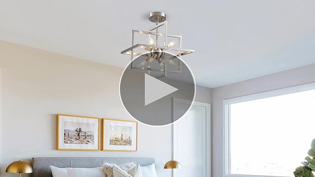 XINGQI Modern Geometric Pendant Lighting 8-Light Black and