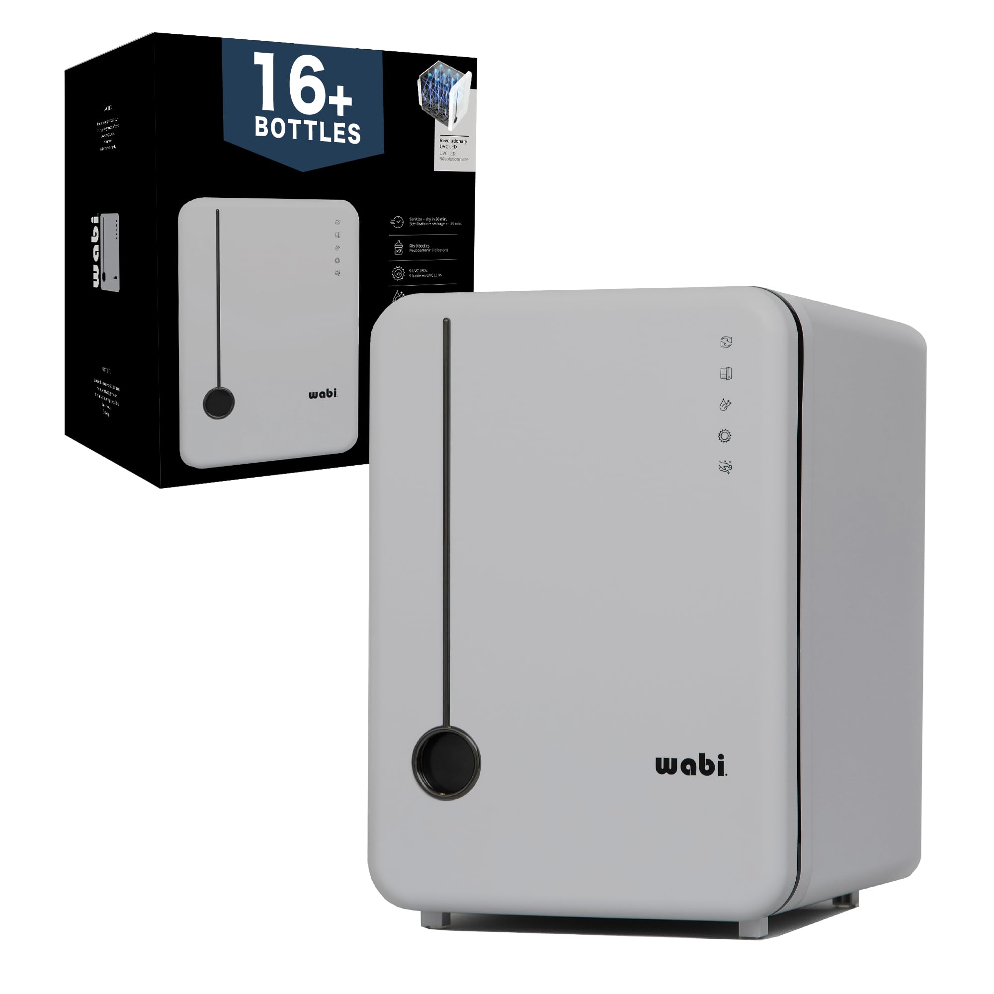 Wabi UVC LED Sanitizer & Dryer Ultra (Gray + Black Trim)