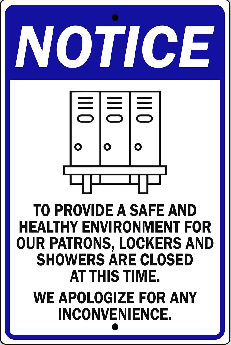 Notice To Provide A Safe And Healthy Environment Novelty Metal Sign