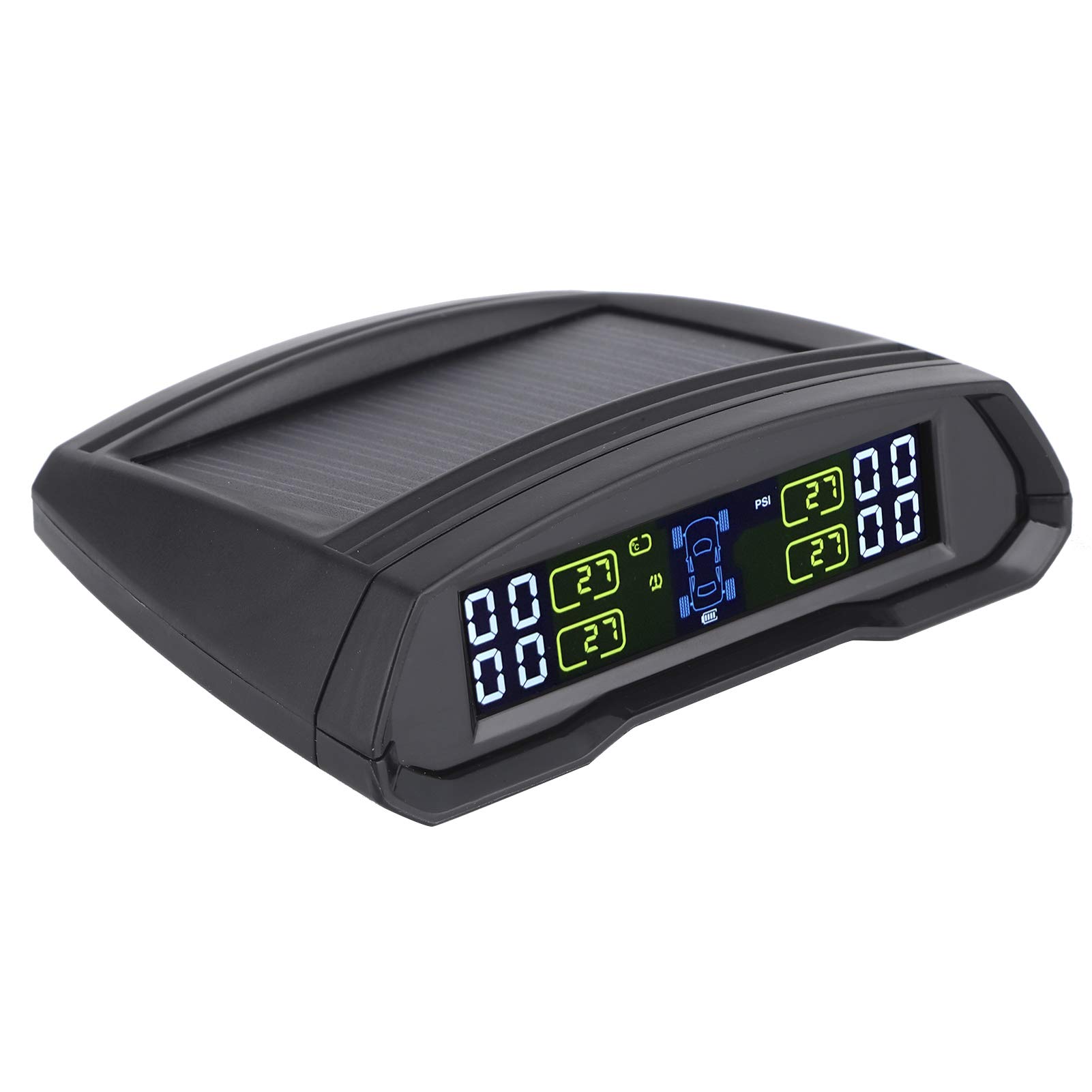 Detector de presión de neumáticos con carga de panel solar y USB ligero fácil de instalar, con sensor inalámbrico de presión de neumáticos de 4 sensores, para camiones