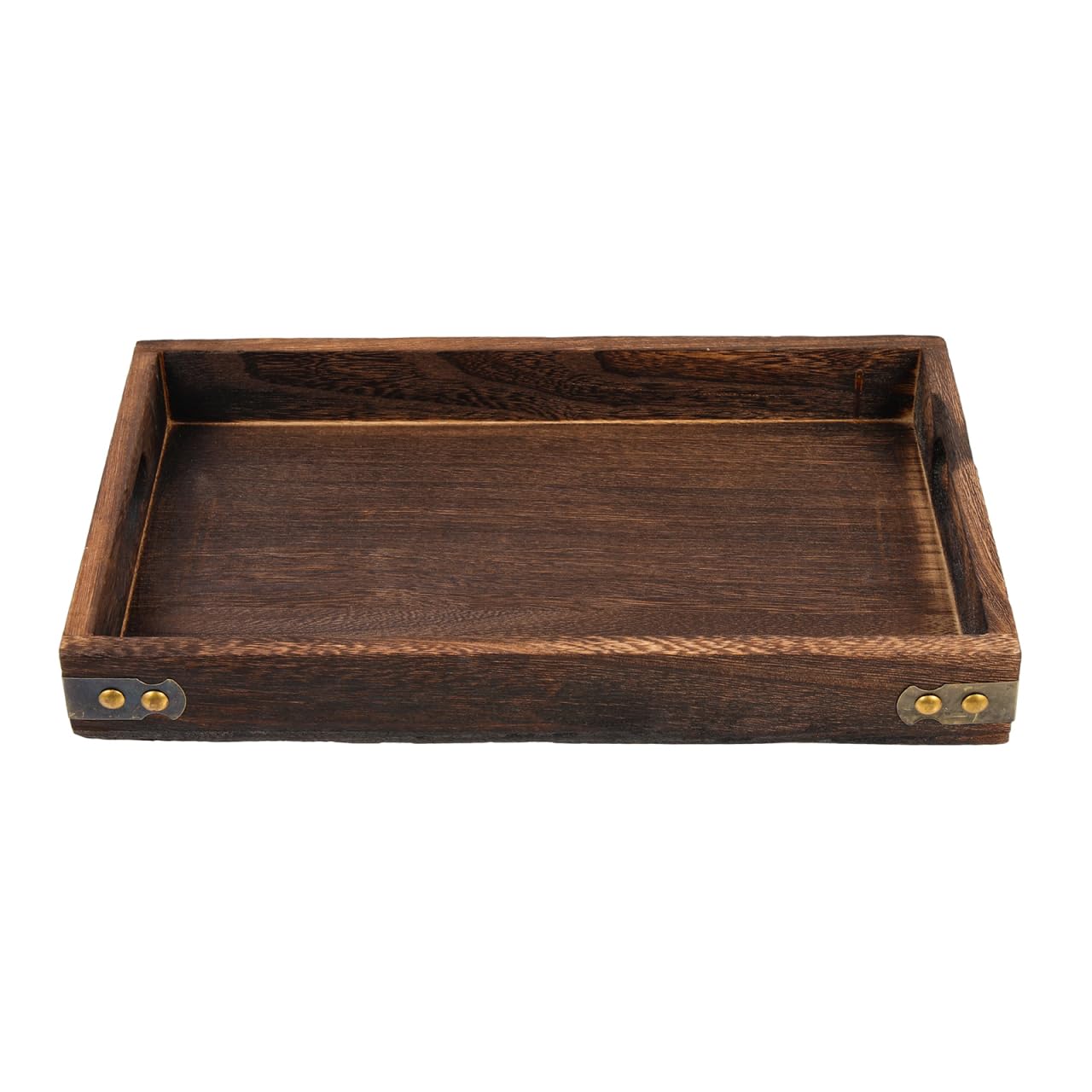 Cabilock Vintage Wooden Rectangular Tray for Snacks, Pastries, and Home Decor - Elegant Coffee Color Serving Tray for Kitchen and Living Room