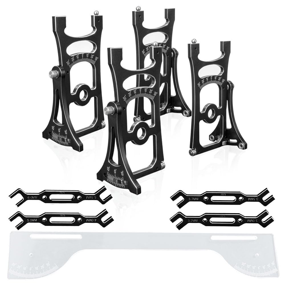 Stop aluminium 17 mm RC Car Adjustable Linier Kit Narzędzie pomiarowe do 1/8 1/7 Rally Short Course Truck Off-Road RC Car (czarny + klucz)