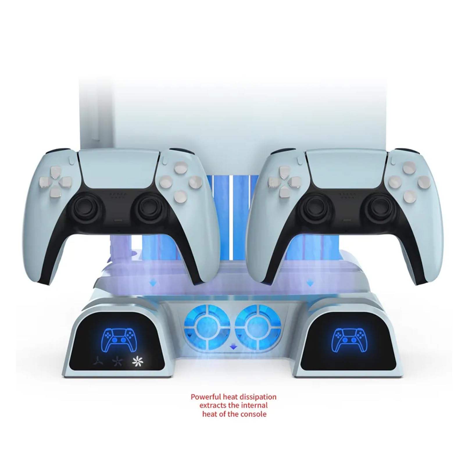 Soporte para cargador de controlador, base de base, soporte de ventilador de refrigeración con ranura de almacenamiento de disco de juego de 11 bits para consola de juegos P5, soporte de cargador de