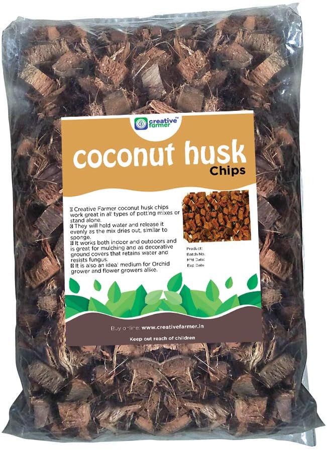 Creative Farmer Coconut Husk Chips 1Kg Fiber, Chips, for Orchids Flowers