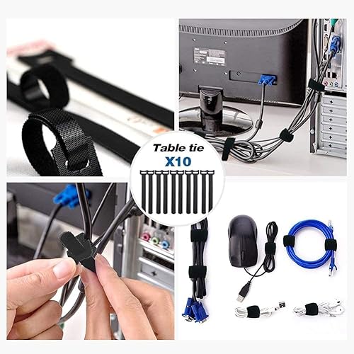 Miniatura 6 de Organizador de caja de gestión de cables, paquete de 2 correctores de alambre para cubrir ocultar sobretensiones y regleta de alimentación en el