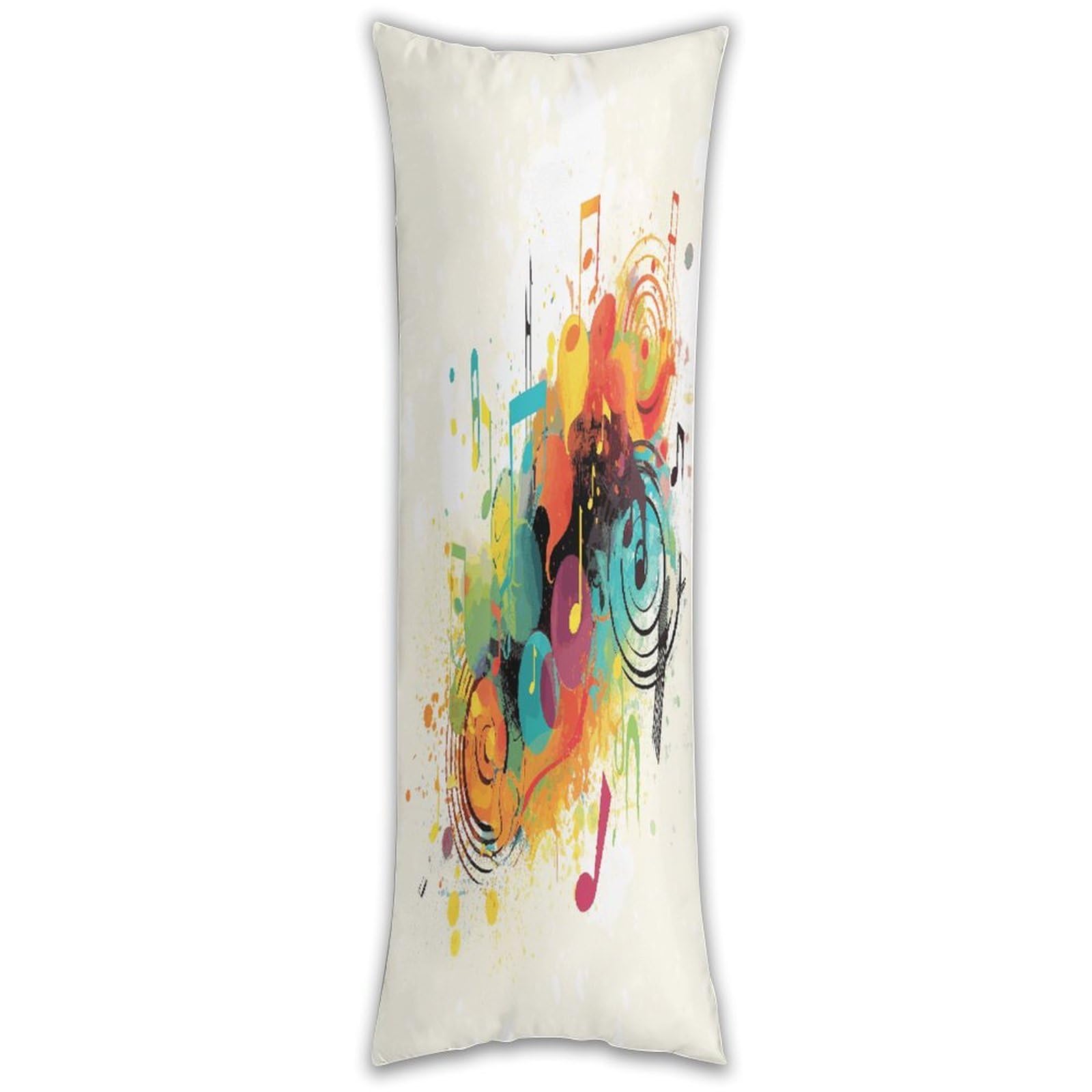 Abstract Music Themed Long Pillow Case with Zipper Ultra Soft Microfiber Long Pillow Cover Breathable Body Pillow Protector Soft Wrinkle Pillowcase for Bed Sofa Bedroom 53 X 19 in