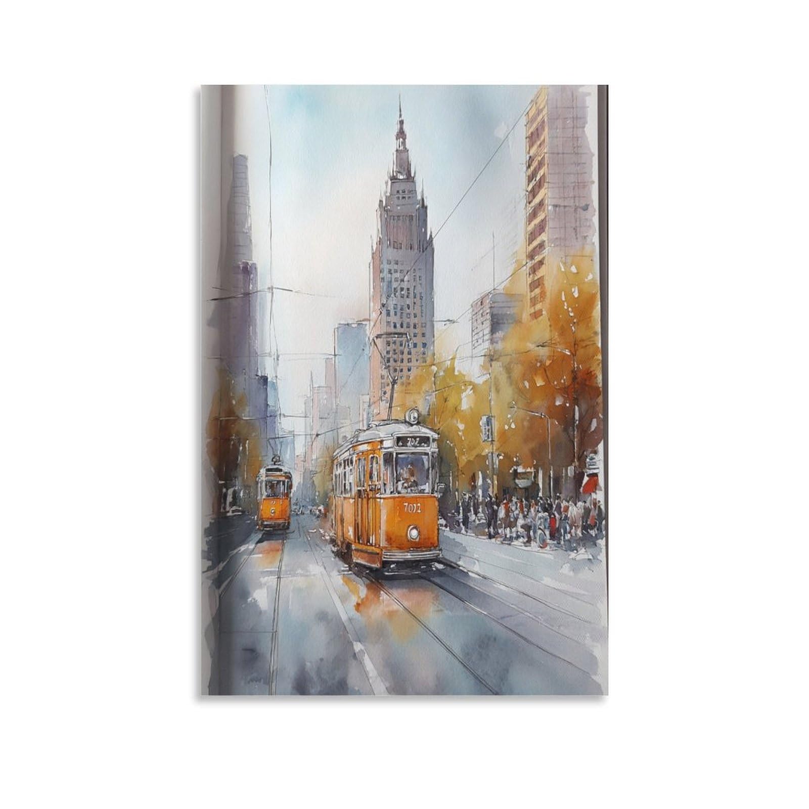 Xwymxz Unframe-Style Watercolor City 20X30inch(50X75cm) Vintage Travel Poster Watercolor Canvas Art