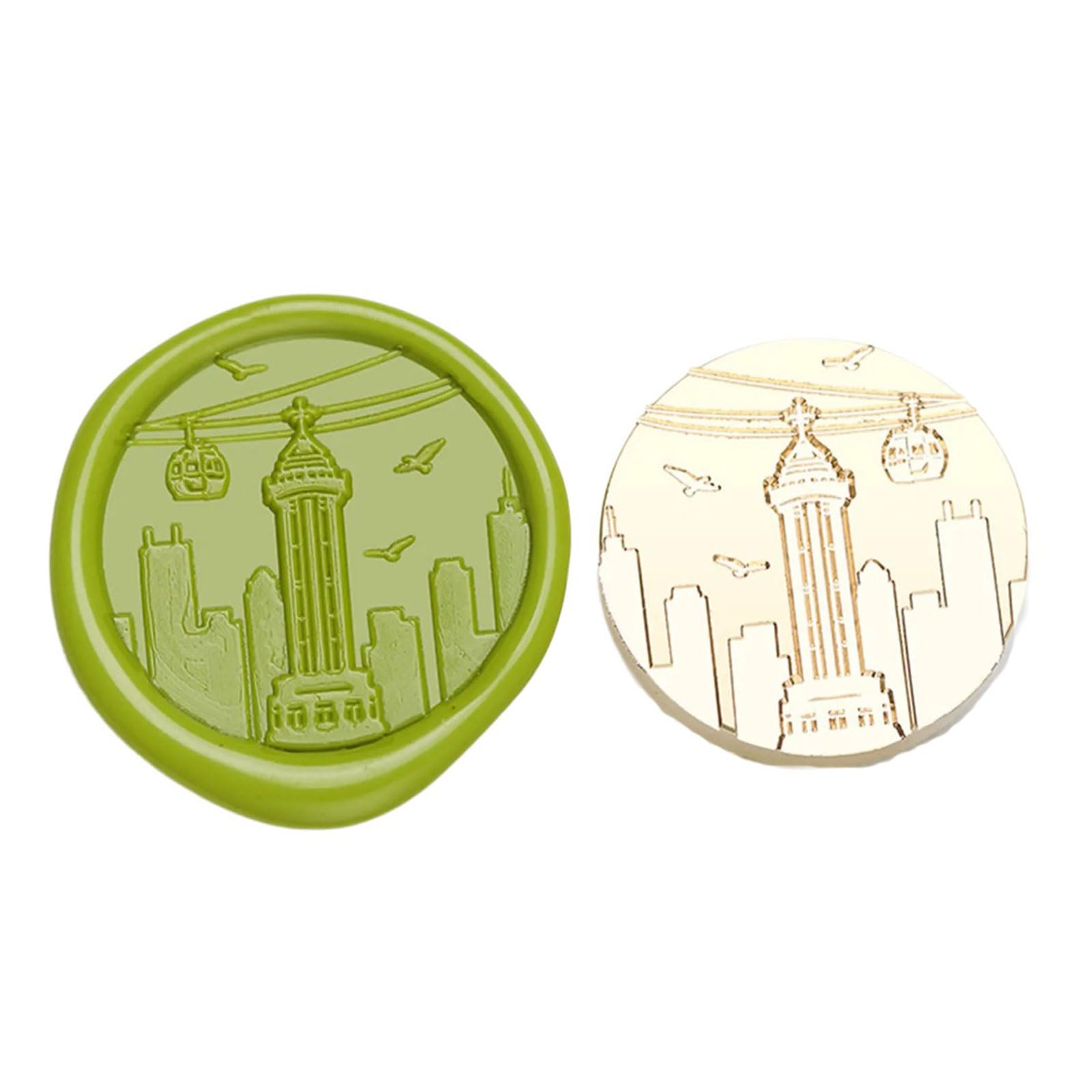 Tsophreniq Seal Stamp Head with Chinese City Famous Landmark Building Pattern for Seal Letter Envelope Card Scrapbooking Stamp