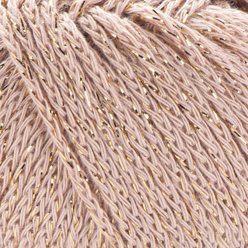 Image of YarnArt Elegance Sparkly Yarn - Metallic Cotton Blend, Fine Sport for Knitting & Crochet, Lightweight Thread for Shawls & Sweaters, 50g (130m), Beige - (1, 120)