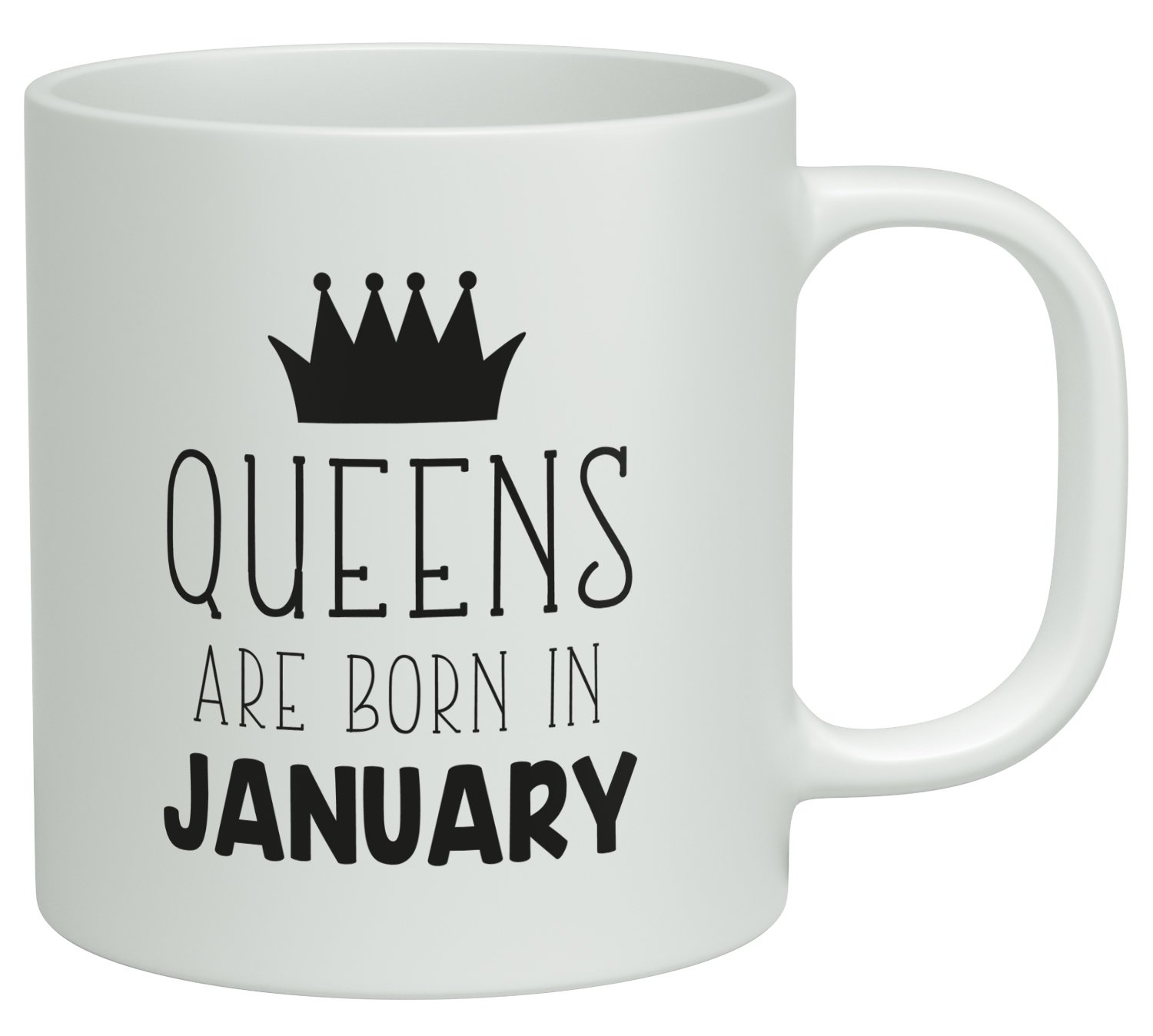 Shopagift Queens are born in January White Birthday 10oz Novelty Gift Mug Cup