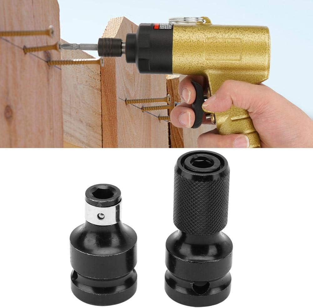 Hex Female Socket Adapter, 2 PCS 1/2 to 1/4 Telescopic Socket Adapter For Electric Wrench, Quick Release Square Drive Converter Chuck Adaptor for Impact and Ratchet