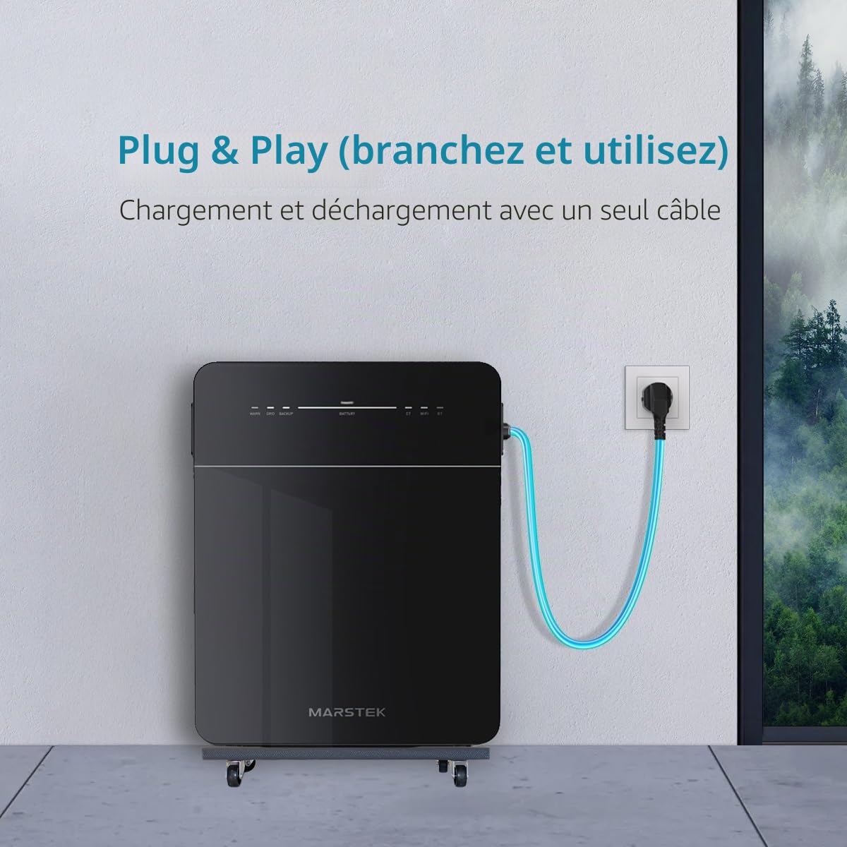 MARSTEK Venus-E Mémoire de Centrale de Balcon 5,12 KW + Compteur Intelligent CT002, système de Stockage d'énergie couplé AC, mémoire Solaire Tout-en-Un, 0% de TVA, Uniquement pour Les particuliers