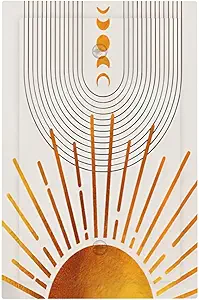 Decorative Light Switch Plate Covers Bohemian Gold Sun Moon Phase Arch 1 Gang No Device Single Blank Outlet Covers Wall Plate Light Switch Cover Plate for Bedroom Home Decor