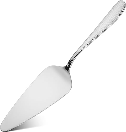 Miniatura 6 de Hudson Essentials Bergamo - Juego de cuchillos y servidores de pastel de boda de acero inoxidable 18/10 martillados, perfecto para bodas,