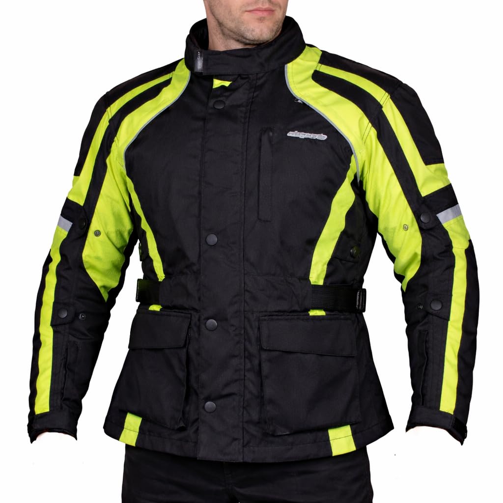 WATERPROOF MOTORCYCLE MOTORBIKE JACKET BLACK CE ARMORS