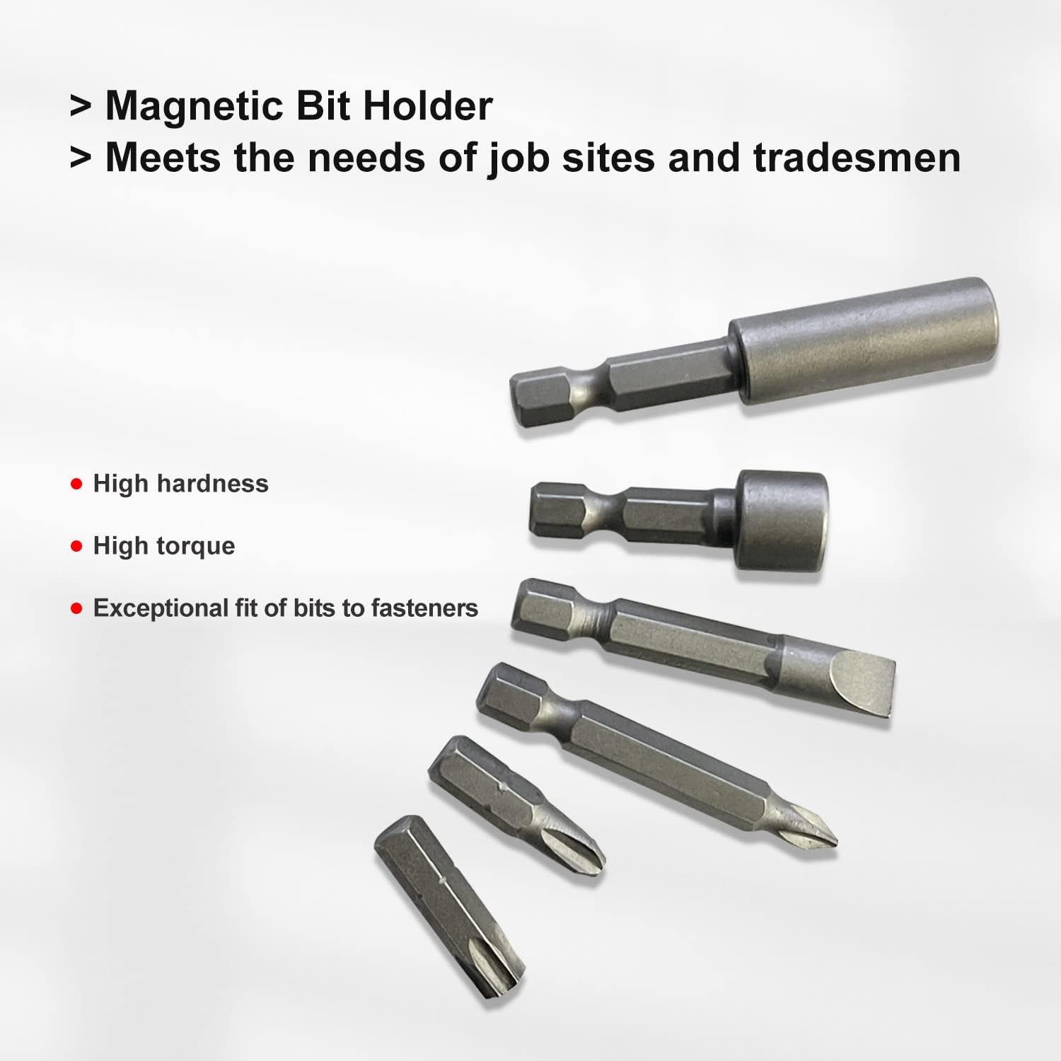 37-Piece Impact Screwdriver Bit Set, Nut Driver Set, Torx Bit Set, Tool Set, Screwdriver Set, Phillips, Slotted, Torx, Hex, Hardened Bits, 1 Inch and 2 Inch Bits