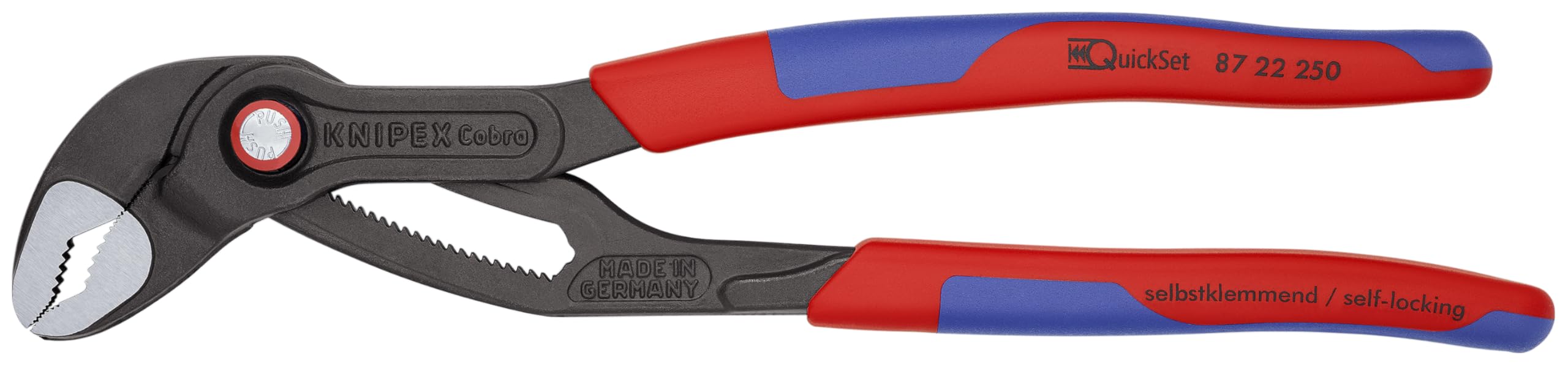 KNIPEX87 22 250 SBA Tools - Cobra QuickSet Pump Pliers, Multi-Component (8722250SBA)
