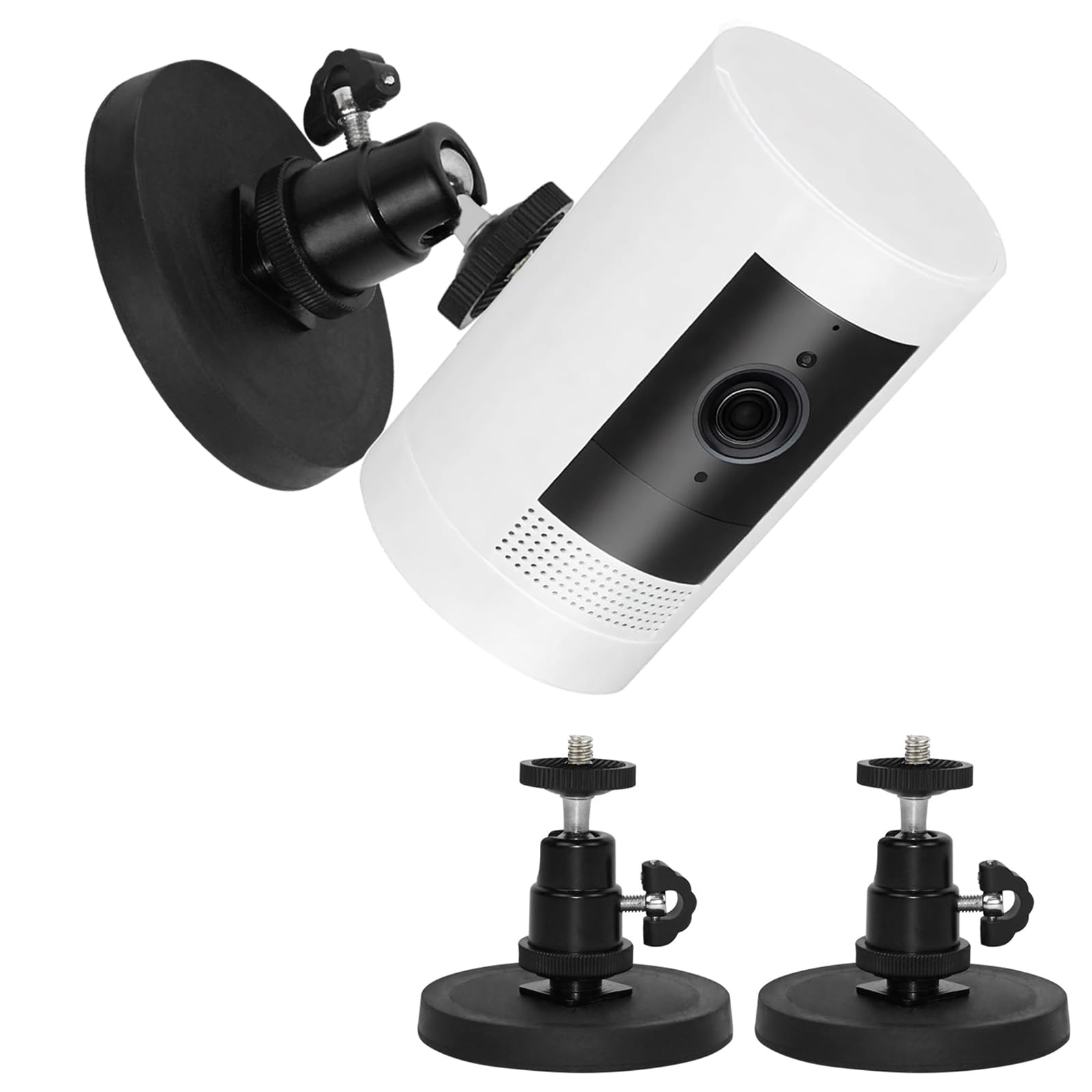 Photo 1 of 2Pack Magnetic Camera Mount Compatible with Ring Stick Up Cam Battery,Ring Outdoor Cam Plus,Adjustable No Drill Camera Mount with Strong Rubber Coating,Magnetic Bracket Holder 1/4 inch Thread