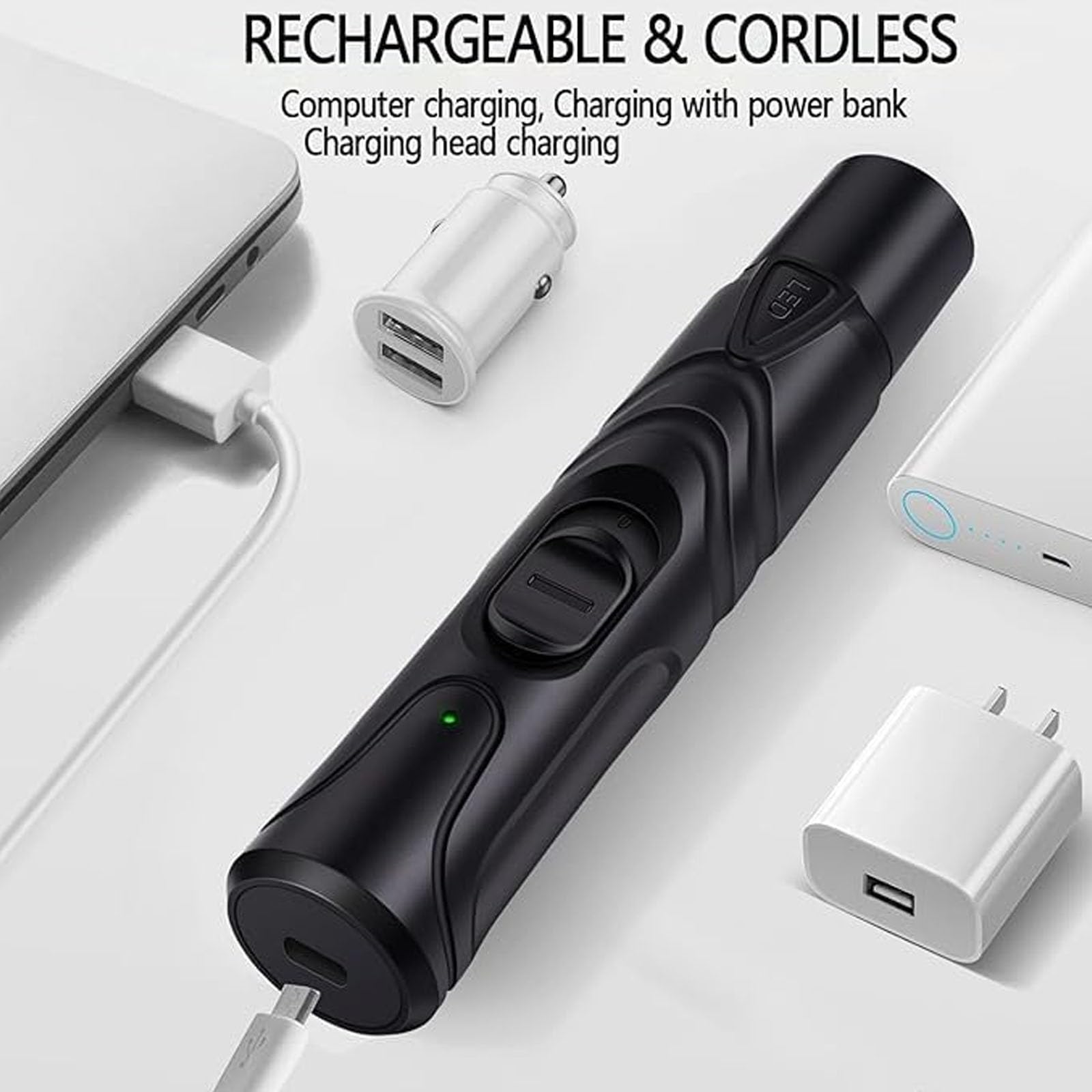 Kit Para Afilar Uñas Para Mascotas, Cortaúñas Silencioso Para Perros, Cortaúñas, Afeitadora De Patas, Afilador De Garras Eléctrico Para Mascotas, Luces LED, Adecuado Para Perros Y Gatos,Black 1