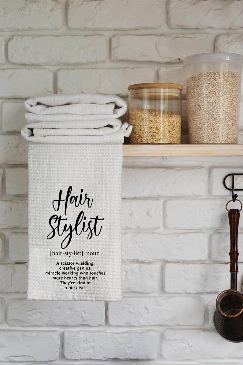 Kitchen Towel, Hair Stylist Hairapist Definition, Beach Coastal Decor Hand Towels for Kitchen Dinning Bathroom, Waffle Kitchen Towel, Kitchen Towels and Dishcloths Sets 16×24 Inches