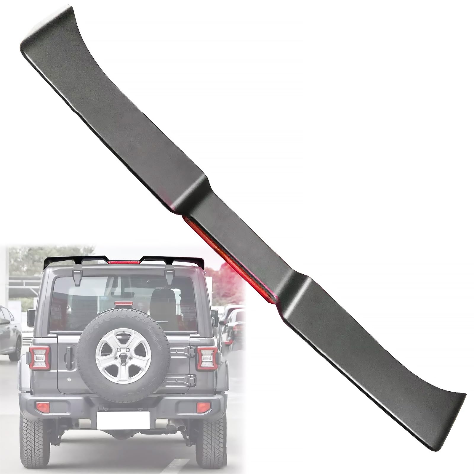 Amazon.co.jp: リアルーフ スポイラー ウィング ライト付き Jeep