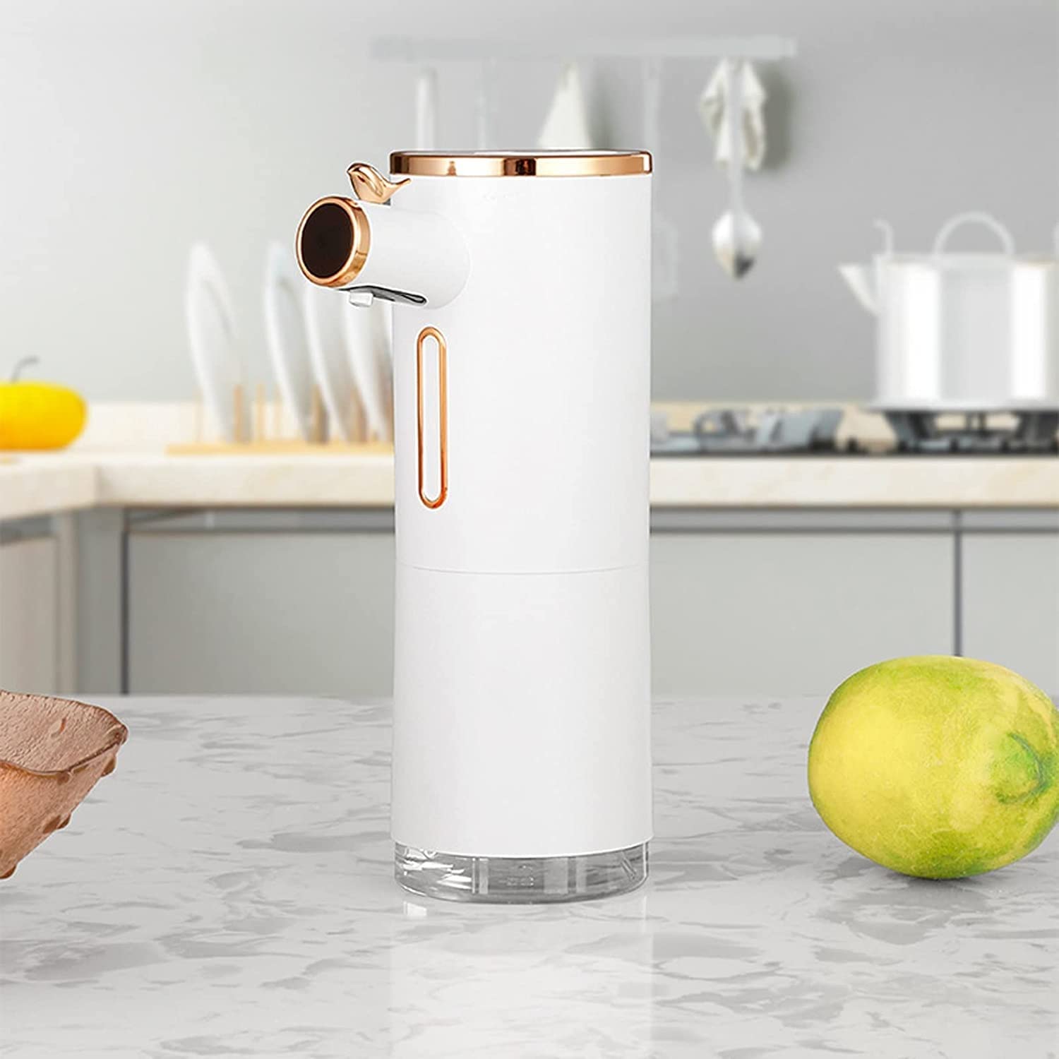 Dispensador de jabón, dispensador de jabón con sensor automático inteligente, dispensador de jabón sin contacto equipado con interruptores ajustables de base impermeable con sensor de movimiento infra