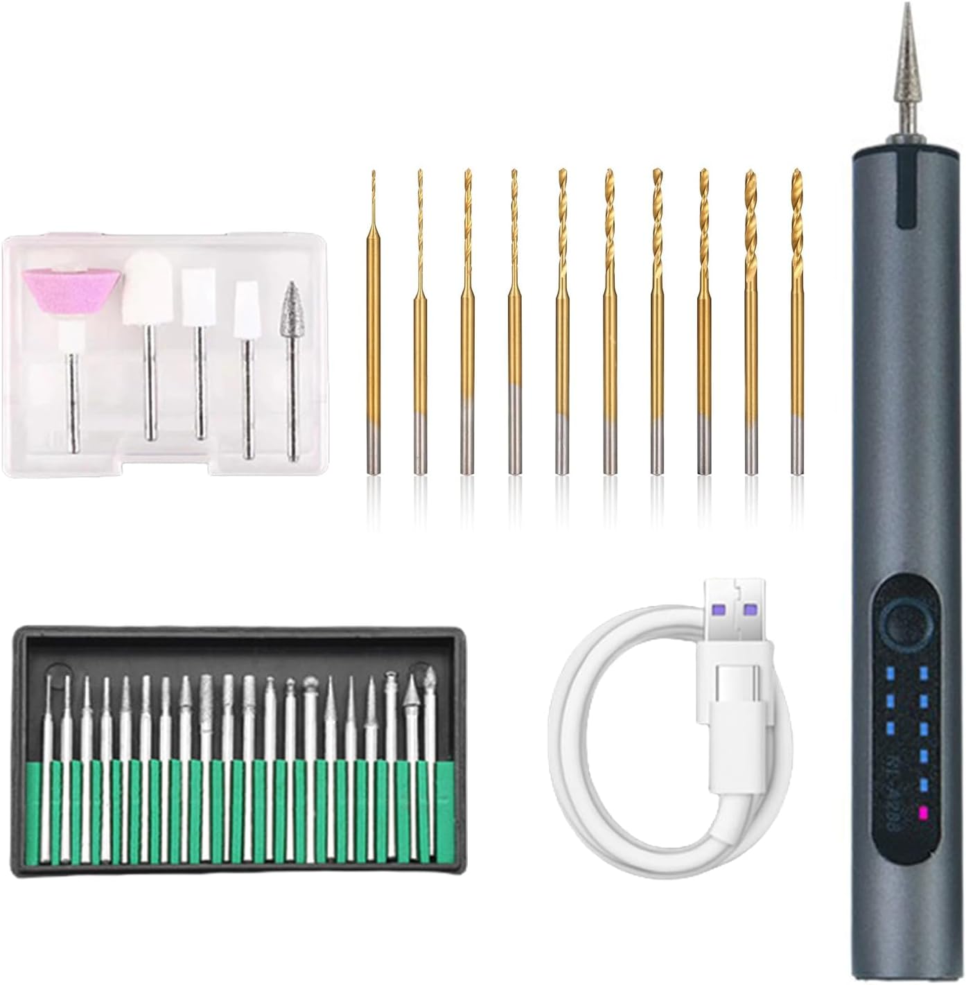 Treedix Cordless Rotary Tool Kit, Electric Engraving Pen with 35 Accessories, 3-Speed Tools Max 20000RPM,Rechargeable Mini Rotary Tool for Sanding,Polishing,Drilling,Etching,Engraving,DIY Crafts