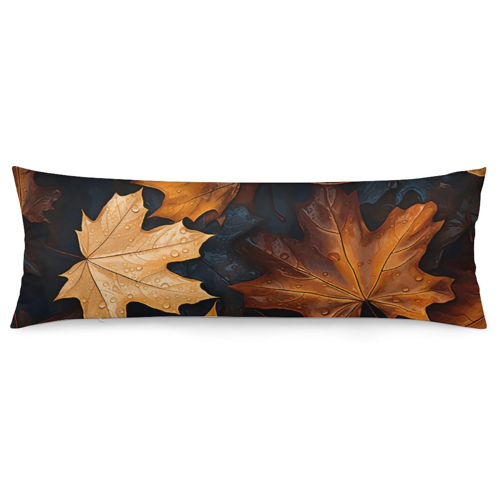 2 Pack Pillow Cases for Hair and Skin, Soft Breathable Pillow Case Covers with Hidden Zipper, Maple Leaf Art Painting Pillowcase 20"x54" Pillow Covers for Sleeping Gift