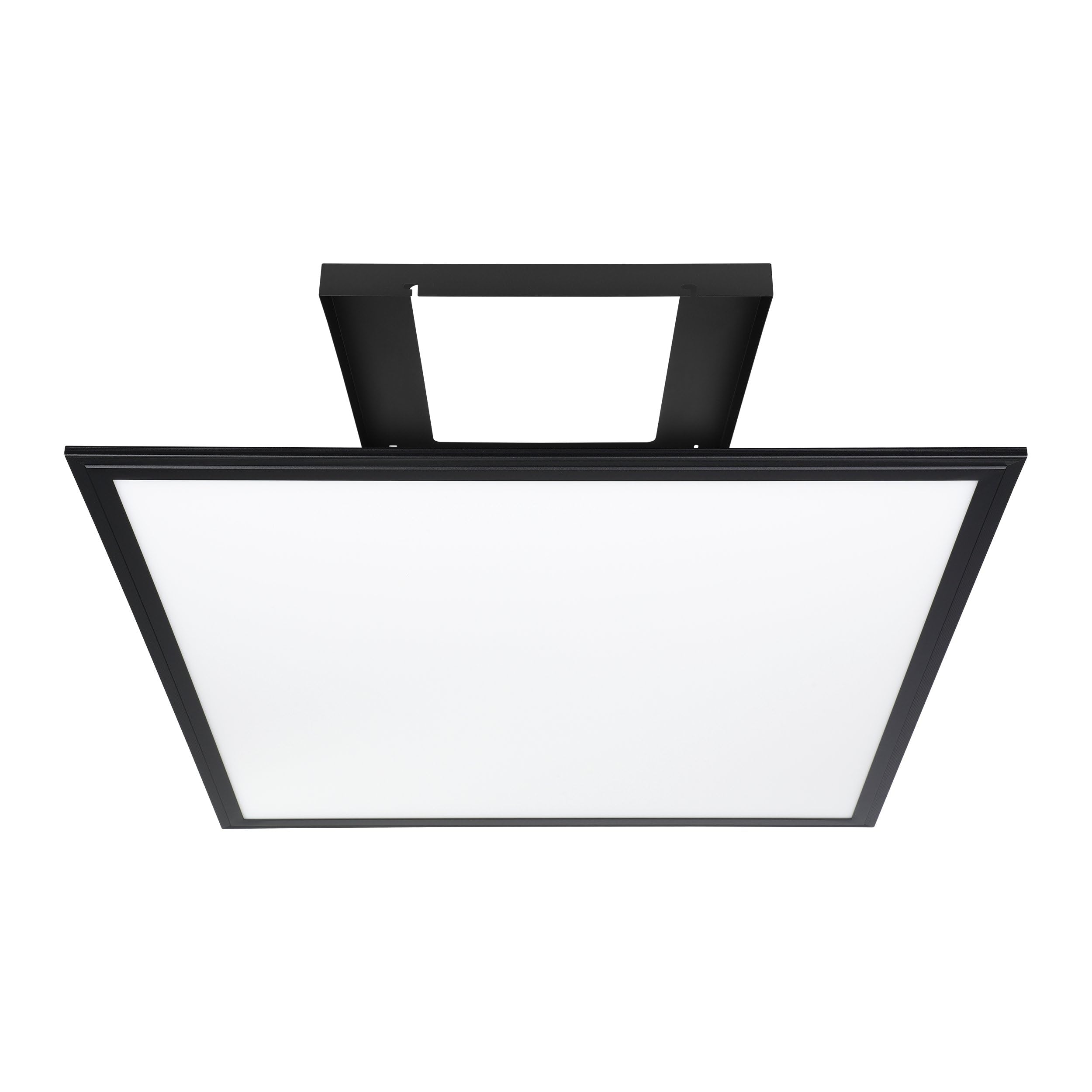 Eglo Panneau LED Salobrena 1, luminaire plafonnier carré, lampe de plafond | en saillie pour bureau, couloir et cuisine, plastique blanc et métal noir, blanc neutre, 60x60 cm